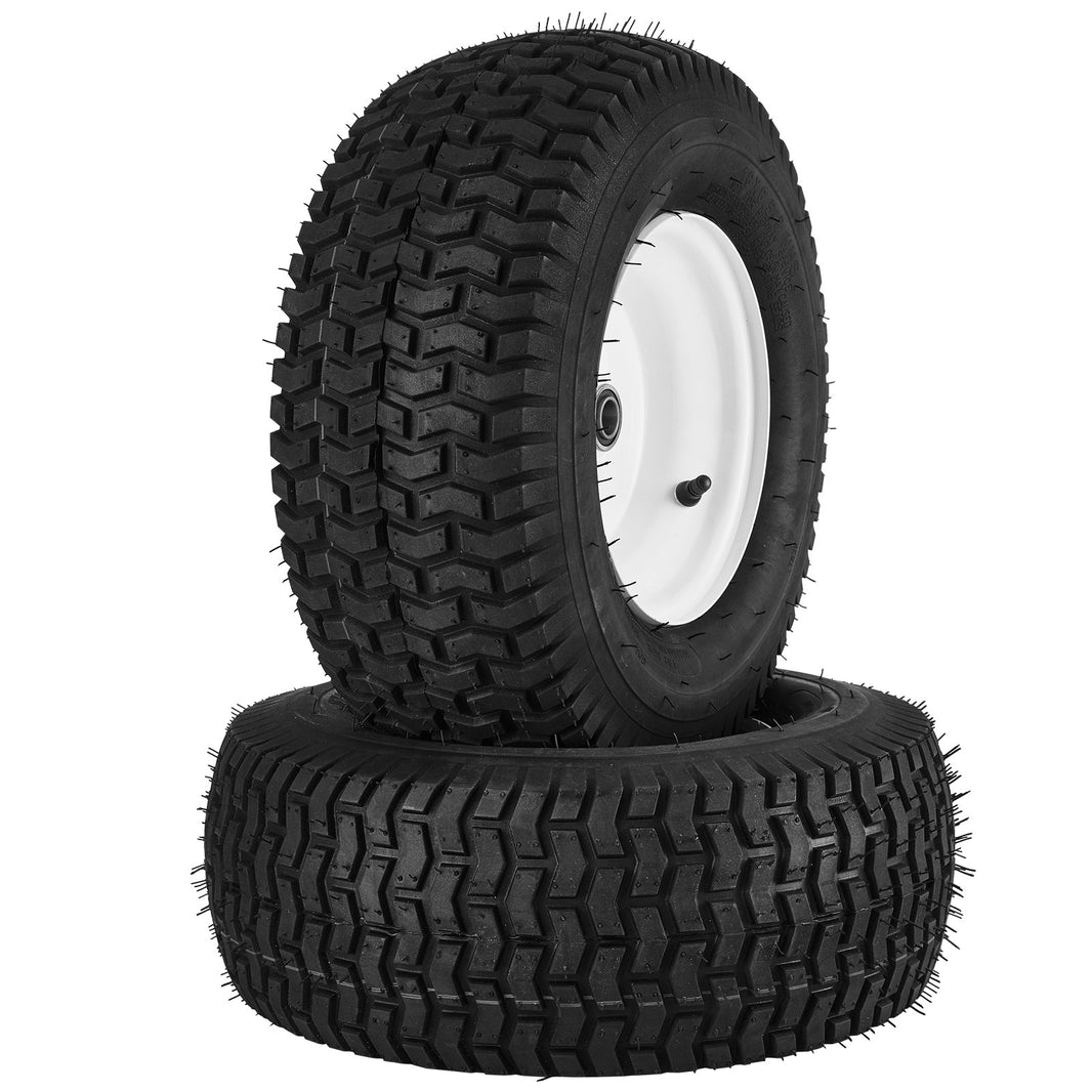 Lawn Mower Tires With Rim, 16x6.5-8' Tubeless Tractor Tires, 2-Pack Tire And Wheel Assembly, Turf Pneumatic Tires, 3' Offset Hub, 3/4' Bushing Size, 16 PCS Adapters For Riding Mower Lawn Tractor EX-STOCK Canada 