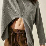 Stylish Cashmere Pullover Front Split Winter Tunic tops for Women - EX-STOCK CANADA