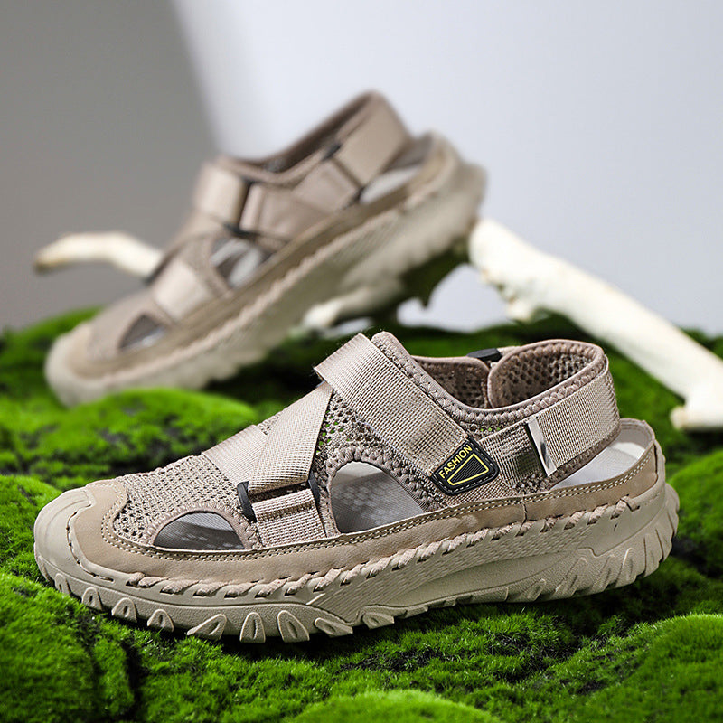 Summer Men's Hollow Mesh Surface Breathable Trendy Casual Shoes All-matching Sandals  EX-STOCK CANADA