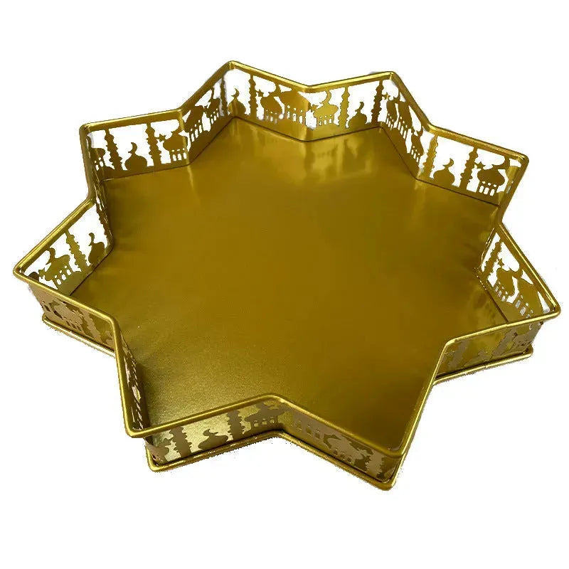 Desserttisch im europäischen Stil Zweistufig Ramadan Iron Castle Serving Tablett