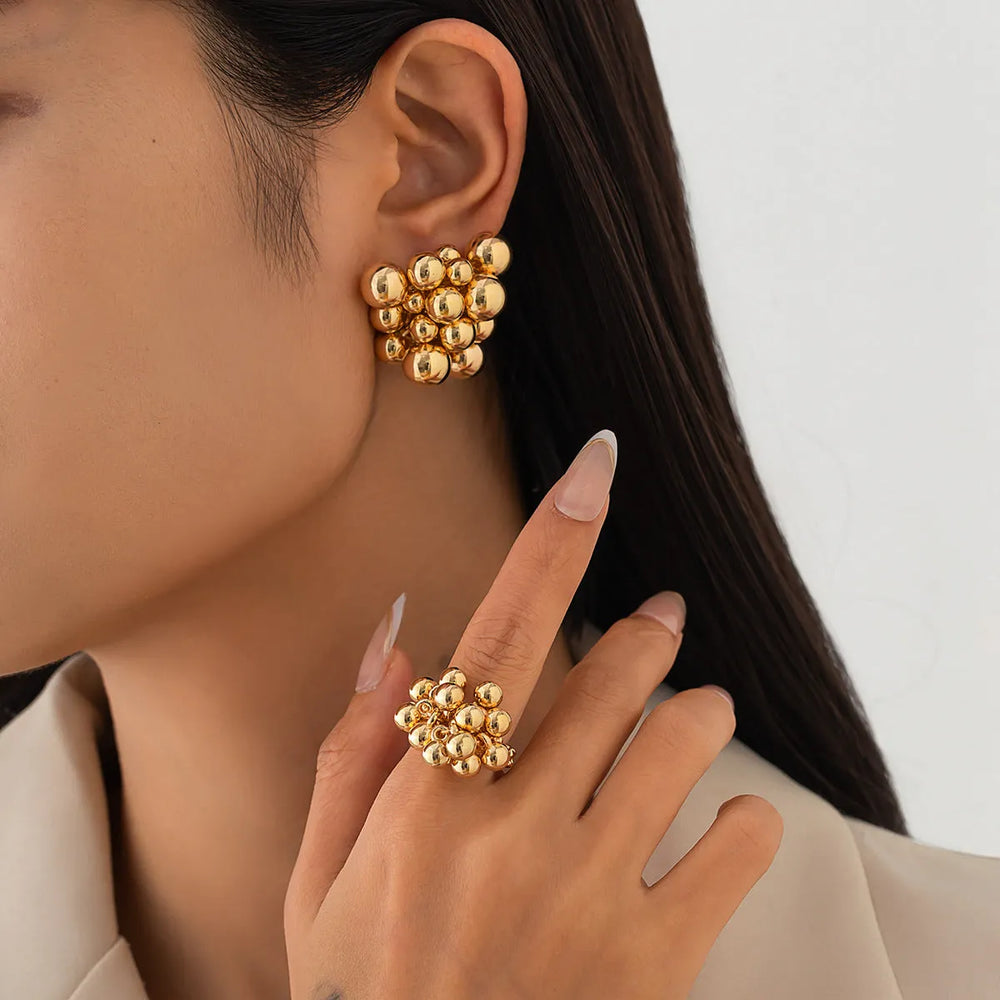 Fashion Geometry Pattern Beaded Earrings Suit - EX-STOCK CANADA