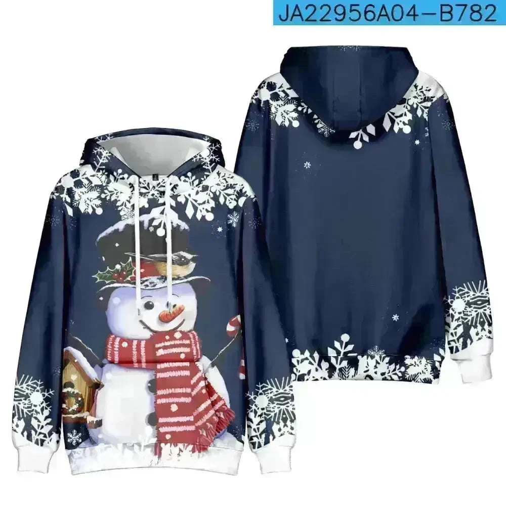Christmas Snowman Personalized Printed Hoodie Sweatshirts - EX-STOCK CANADA