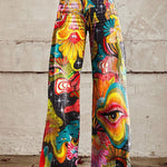Horn Simulation Denim Trousers Loose Pants For Women 