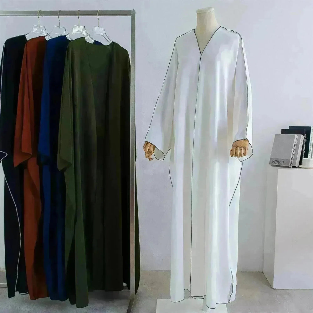 Acrylic Casual Cardigan Plus Size Robe Abaya Dress for Arab Dubai Turkey Middle East Women - EX-STOCK CANADA