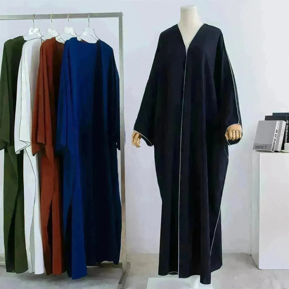 Acrylic Casual Cardigan Plus Size Robe Abaya Dress for Arab Dubai Turkey Middle East Women - EX-STOCK CANADA