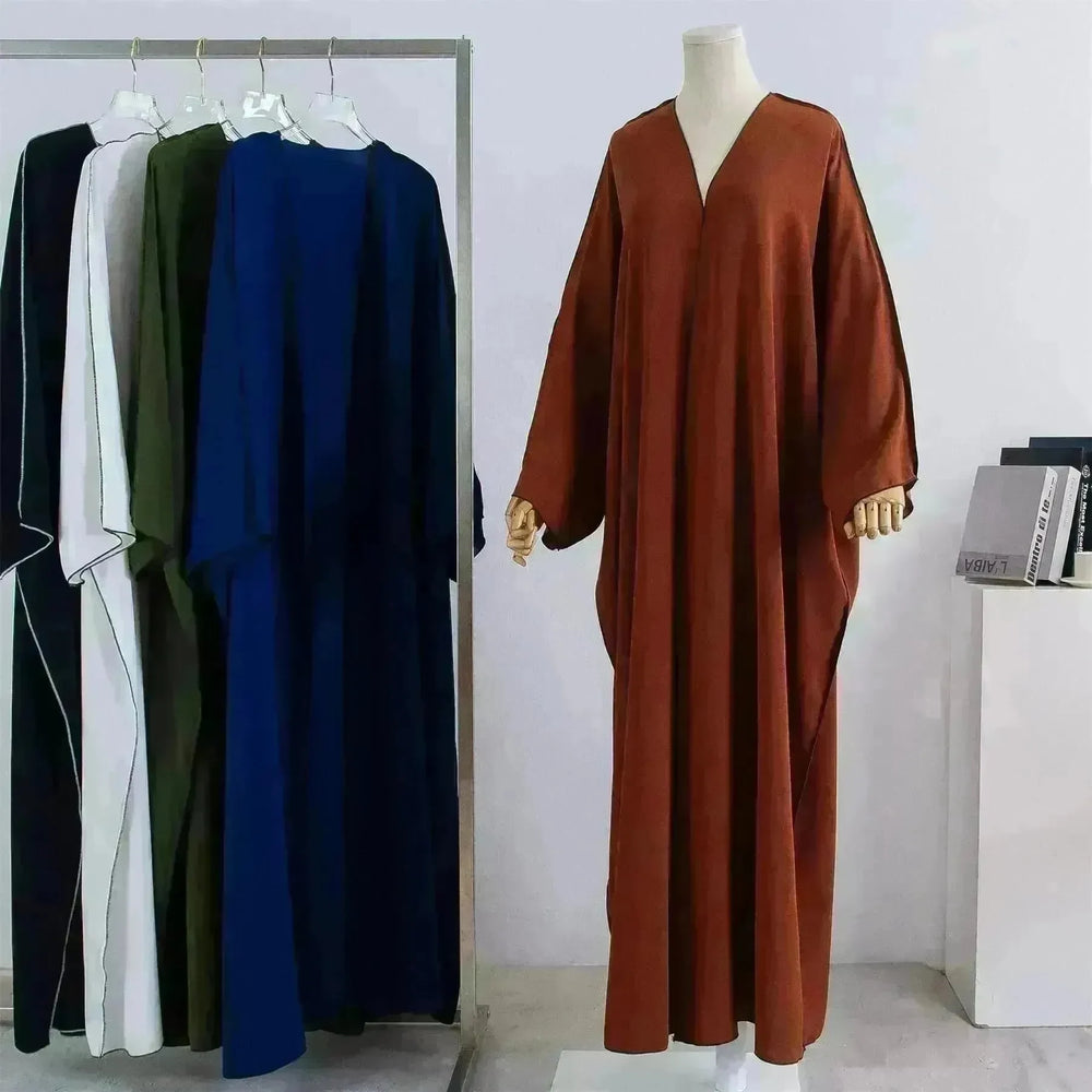 Acrylic Casual Cardigan Plus Size Robe Abaya Dress for Arab Dubai Turkey Middle East Women - EX-STOCK CANADA