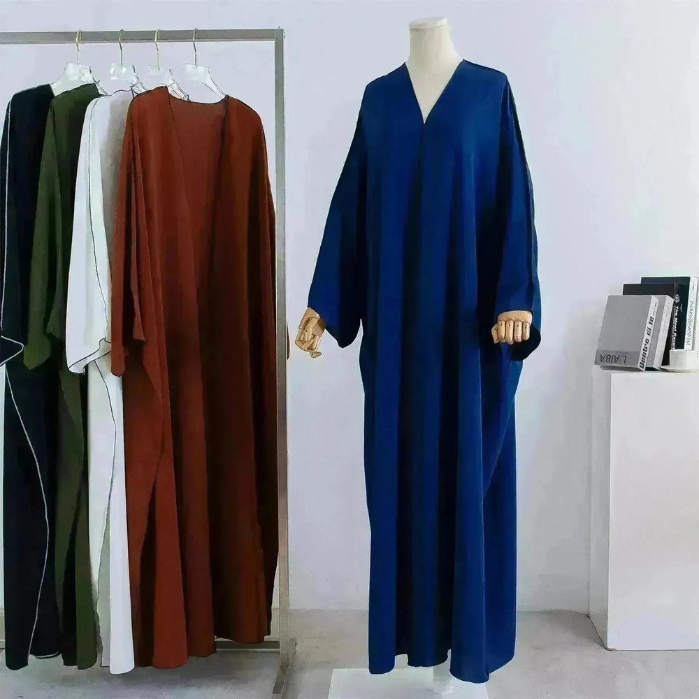 Acrylic Casual Cardigan Plus Size Robe Abaya Dress for Arab Dubai Turkey Middle East Women - EX-STOCK CANADA
