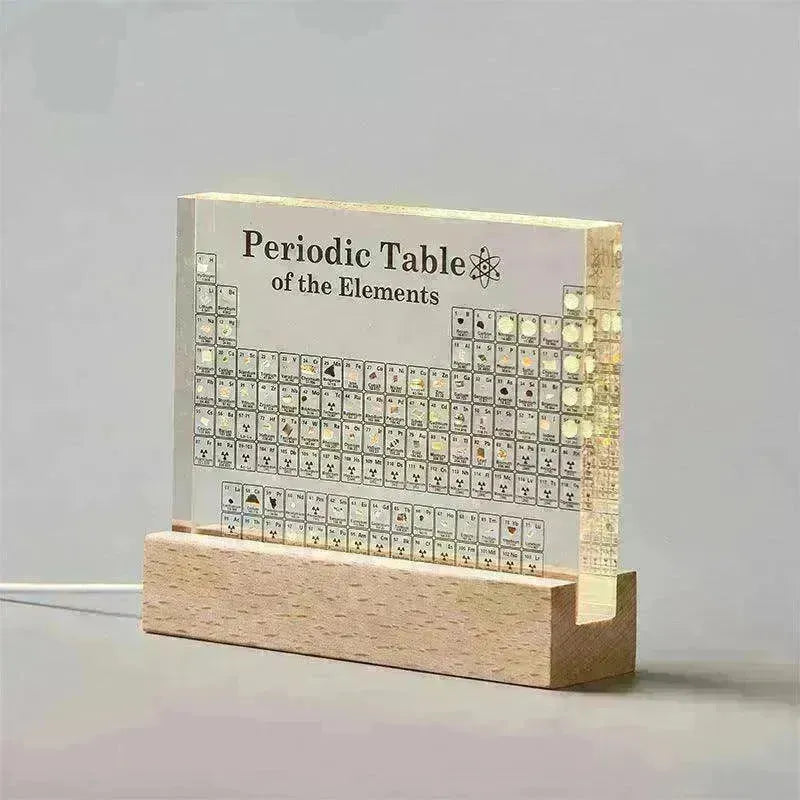 Acrylic Periodic Table: Real Element Samples + Light Base - EX-STOCK CANADA