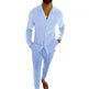 Casual Long-sleeved Suits Fashion Lapel Single-breasted Shirt Top And Slim-fit Trousers Men Clothing Two piece suit for Men - EX-STOCK CANADA
