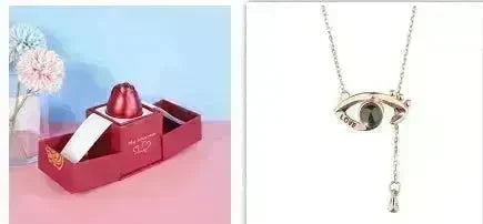 Hot Valentine's Day Gifts Metal Rose Jewelry Gift Box Necklace For Wedding Girlfriend Necklace Gifts - EX-STOCK CANADA