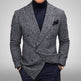Men's Slim Fit Plaid Double-Breasted Blazer – Business Casual Jacket (2 Colors, S–XXXL)