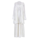 White pleated dress with a jacket on a white background