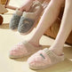Solid Rhombic Letter Home Slippers Winter Warm Non-slip Floor Bedroom Plush Slipper For Couple House Shoes Women Men - EX-STOCK CANADA