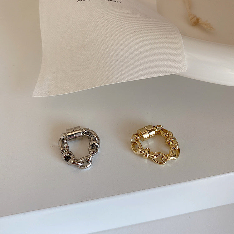 Chain Metal Magnetic Ear Bone Clip Earrings – No Piercing Vintage Alloy