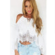Summer Halter neck crop Lace blouse tank top - EX-STOCK CANADA