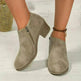 Chunky Heel Round Toe Ankle Boots With Side Zipper Design Fashion Fall Winter Short Boots For Women Shoes - EX-STOCK CANADA