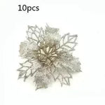 Glitter Artifical Christmas Flowers Christmas Tree Decorations For Home Fake Flowers Xmas Ornaments New Year Decor - EX-STOCK CANADA