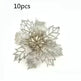 Glitter Artifical Christmas Flowers Christmas Tree Decorations For Home Fake Flowers Xmas Ornaments New Year Decor - EX-STOCK CANADA