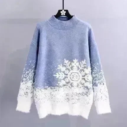 Ugly Christmas Knitted Women's Snowflake Sweater Top - EX-STOCK CANADA