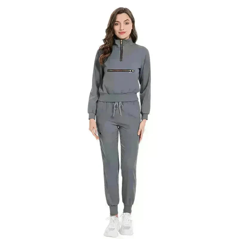 Leisure Jogging Surgical Gown Split Hospital Surgical Gown Stretch Nurse Suit EX-STOCK
