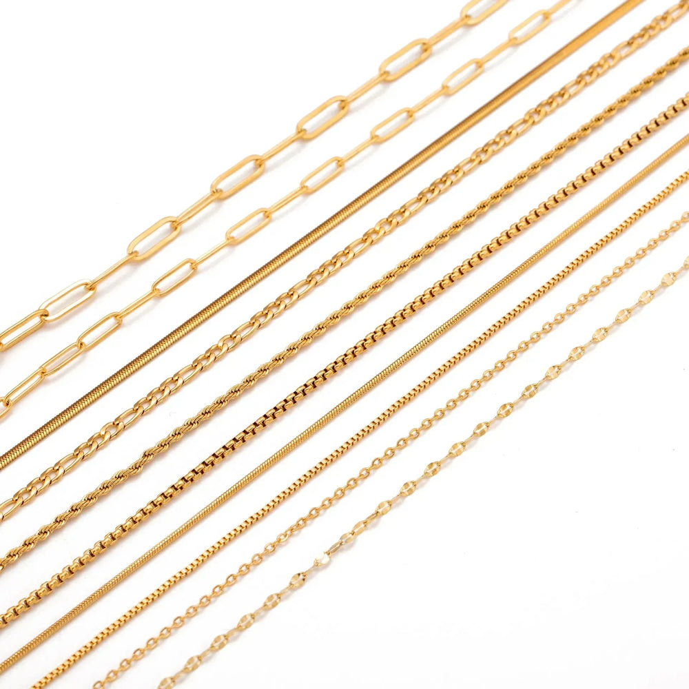 Stainless Steel Vacuum Vapor Plating 18K Gold Color Protection Lip Chain Necklace - EX-STOCK CANADA