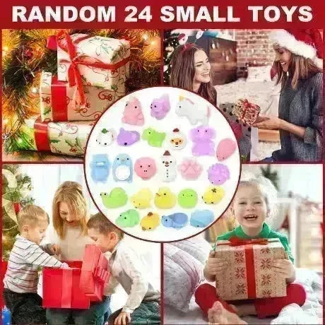 Dowmoo Christmas Pinch Joy Advent Calendar Blind Box, 24 Boxes Christmas Surprise Blind Box Rubber Animal Toys - EX-STOCK CANADA
