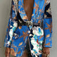 Fashion Printed Shawl Collar Single-breasted Belt Vintage Blazer Women - EX-STOCK CANADA
