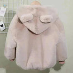 Otoño Invierno Engrosamiento de la chaqueta de la sudadera con capucha de pieles de dibujos animados para niños