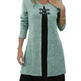 Contrast Color Buckled Round Neck Fashion Winter Sweater Dress - EX-STOCK CANADA
