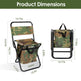 Foldable Fishing Chair With Backrest Built-In Cooler Bag Portable Handle Outdoor Lightweight Fishing Stool For Camping Hiking Hunting EX-STOCK