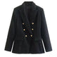 Classy Urban Women Textured Double Breasted Tweed Blazer - EX-STOCK CANADA