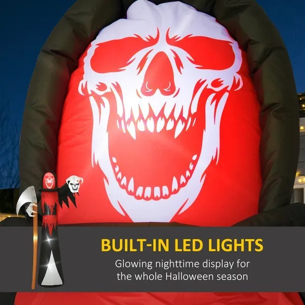 12 FT Halloween Inflatable Grim Reaper, Blow Up Garden Decor With Built-in Lights For Halloween Party Indoor, Outdoor EX-STOCK Canada 