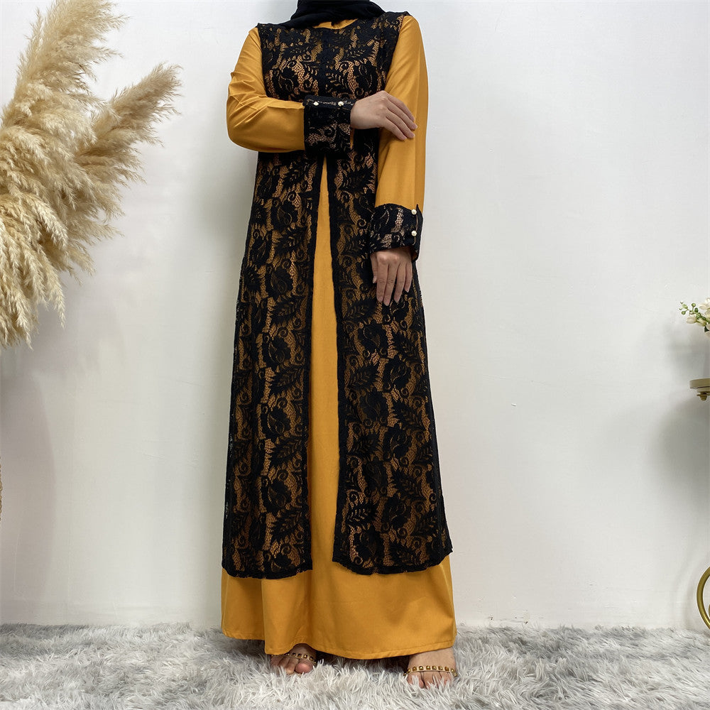 Lace Temperament Women's Clothing Arabic Clothing Robe - EX-STOCK Canada