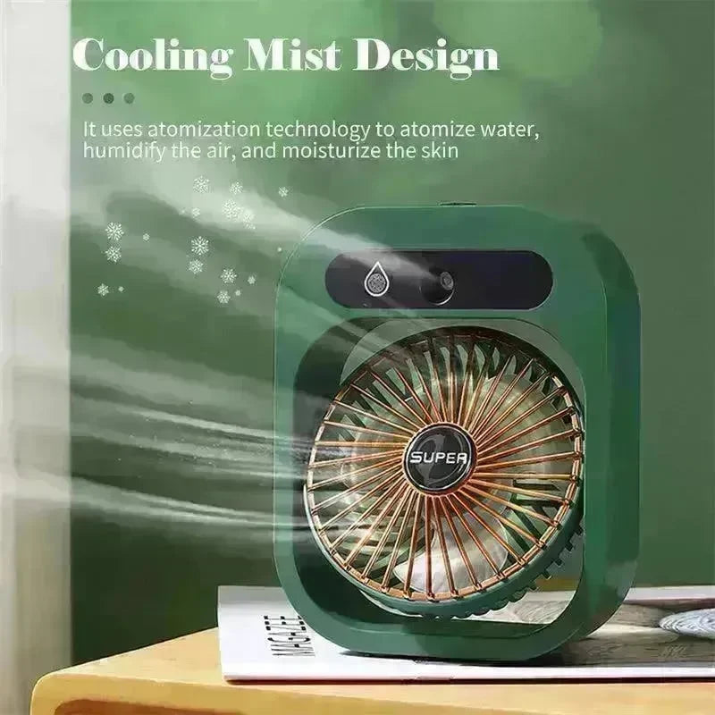 Air Conditioning Fan Desk Misting Fan Air Cooler Cooling USB Rechargeable Humidifier Portable Spray Fan With 3 Wind Speeds For Home - EX-STOCK CANADA