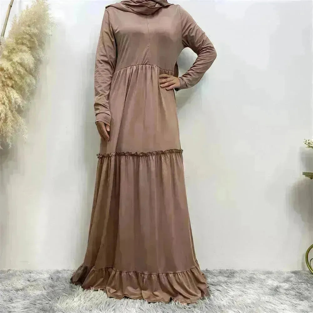 Amazing Simple Maxi Gown Abaya Dress for Sophisticated Arab Dubai Turkey Middle Eastern Women. - EX-STOCK CANADA
