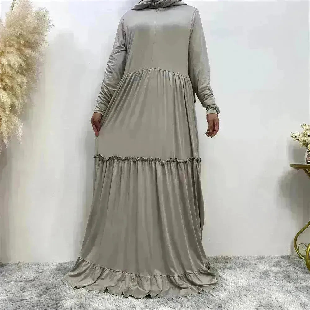 Amazing Simple Maxi Gown Abaya Dress for Sophisticated Arab Dubai Turkey Middle Eastern Women. - EX-STOCK CANADA