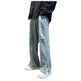 American Letter Embroidered Jeans High Street Fashion Brand Hip Hop Straight-leg Pants - EX-STOCK CANADA
