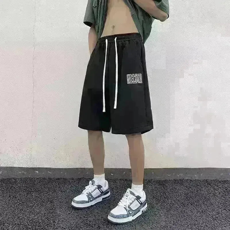 American Retro Shorts Male Student Hong Kong Style Trendy Fashion Fifth Pants Casual - EX-STOCK CANADA