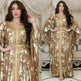 Arab Chiffon Bronzing Robe Containing Belt Dress - EX-STOCK CANADA