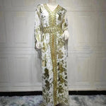 Arab Chiffon Bronzing Robe Containing Belt Dress - EX-STOCK CANADA