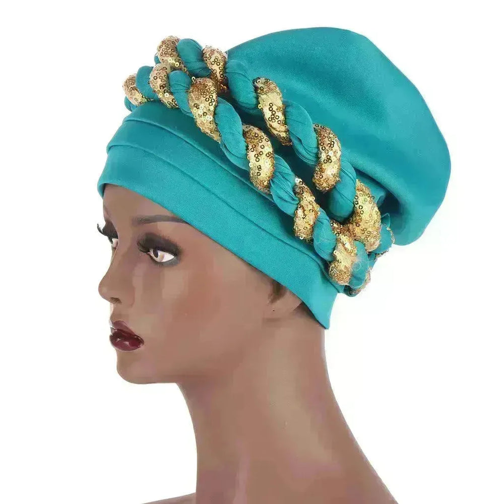 Arab Double Sequined Turban Hat - EX-STOCK CANADA