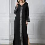 Arab Turkey Women Side Slit Fashion Abaya Robe - EX-STOCK CANADA