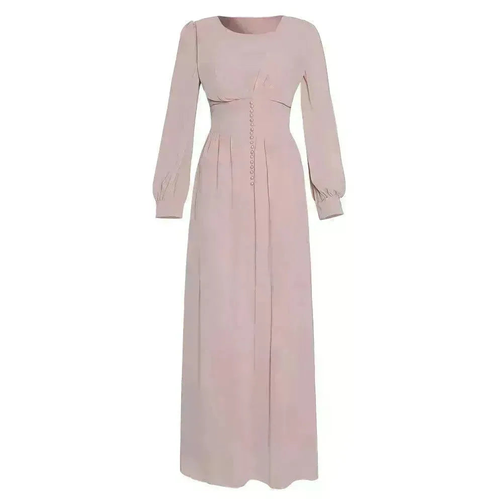 Arab Women's Clothing Long Sleeve Chiffon Dress - EX-STOCK CANADA