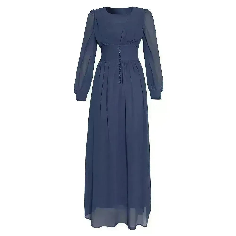 Arab Women's Clothing Long Sleeve Chiffon Dress - EX-STOCK CANADA