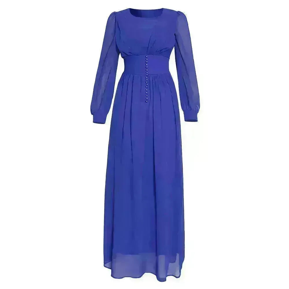 Arab Women's Clothing Long Sleeve Chiffon Dress - EX-STOCK CANADA