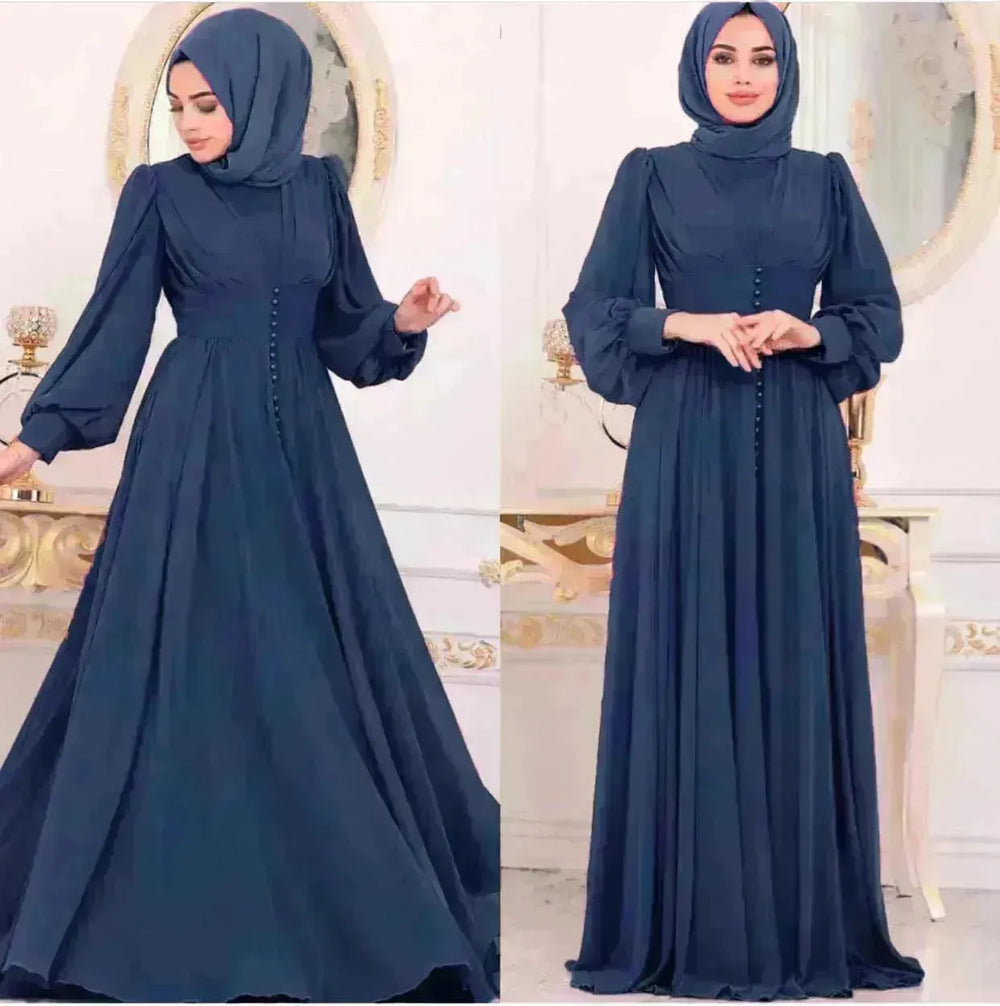 Arab Women's Clothing Long Sleeve Chiffon Dress - EX-STOCK CANADA