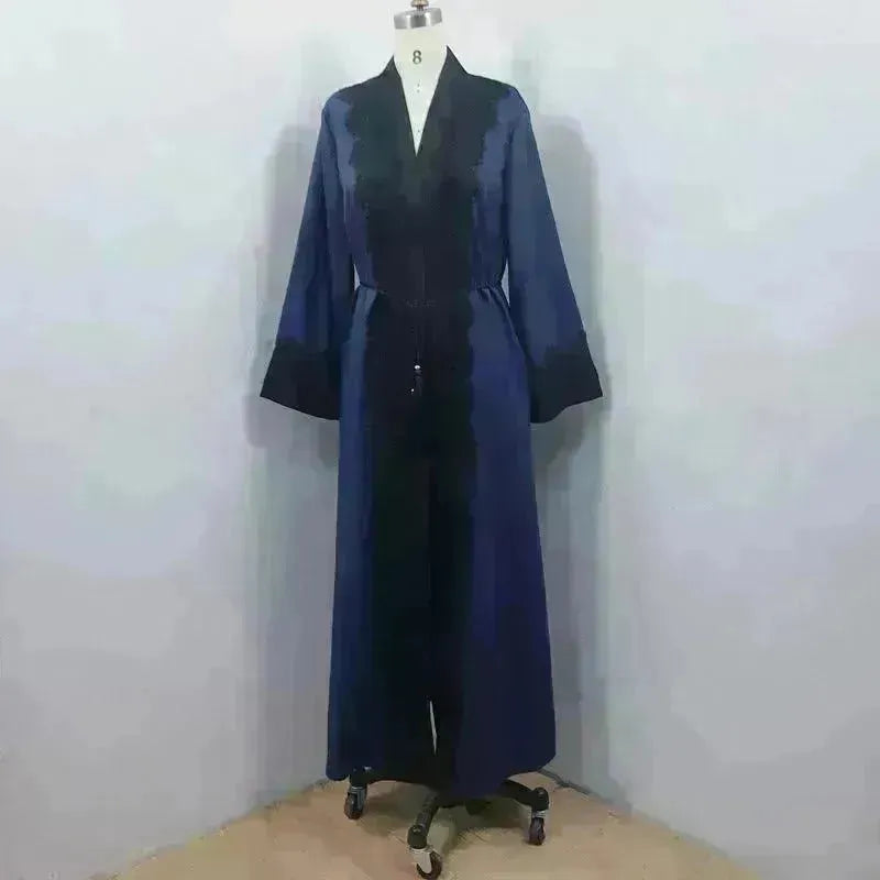 Arab Women's Lace Dress Cardigan Robe - EX-STOCK CANADA