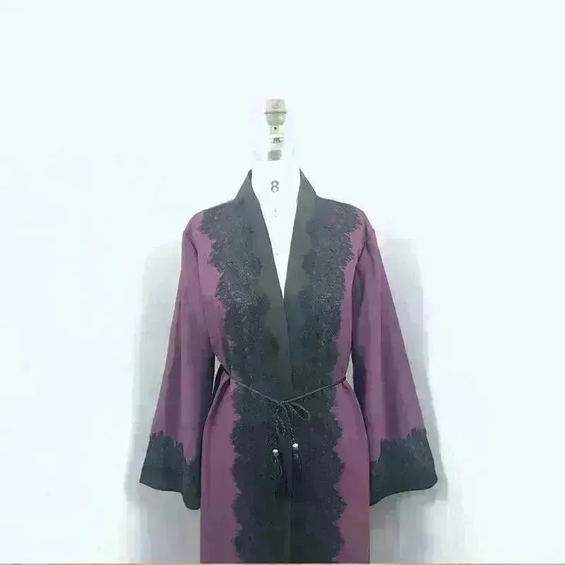 Arab Women's Lace Dress Cardigan Robe - EX-STOCK CANADA