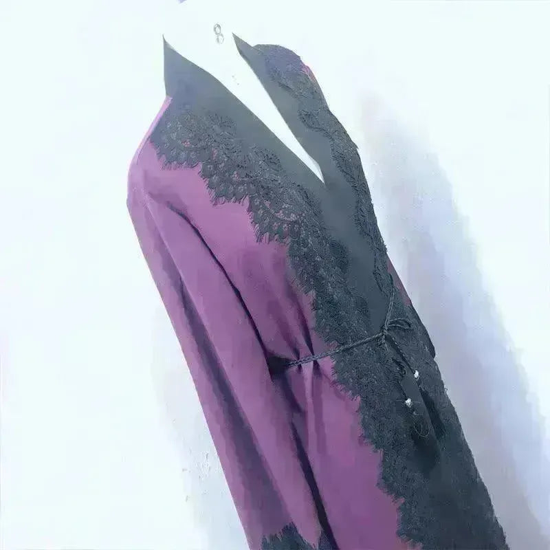 Arab Women's Lace Dress Cardigan Robe - EX-STOCK CANADA