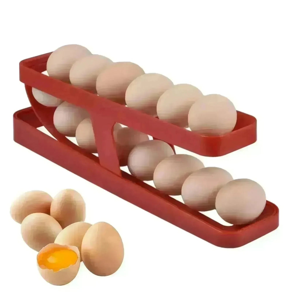 Automatic Scrolling Egg Rack Holder Storage Box Egg Basket Container Organizer Rolldown Refrigerator Egg Dispenser For Kitchen Gadgets - EX-STOCK CANADA